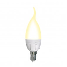 LED-CW37 7W/3000K/E14/FR/DIM PLP01WH Лампа светодиодная, диммируемая. Форма «свеча на ветру», матовая. Серия Яркая. Теплый белый свет (3000K). Картон. ТМ Uniel.