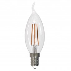 LED-CW35-9W/3000K/E14/CL/DIM GLA01TR Лампа светодиодная диммируемая. Форма `свеча на ветру`, прозрачная. Серия Air. Теплый белый свет (3000K). Картон. ТМ Uniel.