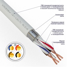 Кабель для пожарной сигнализации REXANT КПСВЭВнг(А)-LSLTx 2x2x0,75 мм2, бухта 200 м