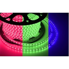 LED лента 220 В, 13х8 мм, IP67, SMD 5050, 60 LED/m, цвет свечения RGB