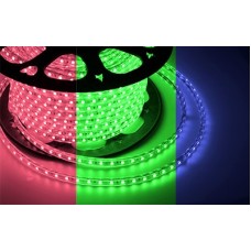 LED лента 220 В, 10х7 мм, IP67, SMD 2835, 60 LED/m, цвет свечения RGYB (мульти), бухта 100 м