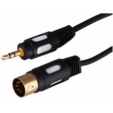 Шнур DIN 5 Pin - Stereo 3,5 мм, длина 1,5 метра (GOLD) REXANT