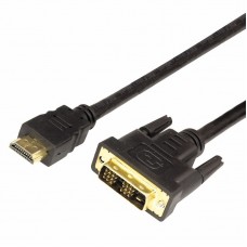 Шнур HDMI - DVI-D с фильтрами, длина 5 метров (GOLD) (PE пакет) REXANT