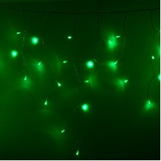 Гирлянда Айсикл (бахрома) светодиодный, 2,4 х 0,6 м, прозрачный провод, 230 В, диоды зелёные, 88 LED NEON-NIGHT