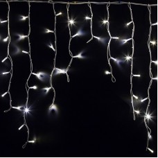 Гирлянда Айсикл (бахрома) светодиодный, 5,6 х 0,9 м, белый провод `КАУЧУК`, 230 В, диоды белые, 240 LED NEON-NIGHT
