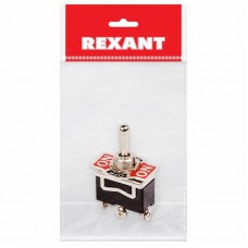 Тумблер 250V 15А (3c) ON-OFF-ON однополюсный (KN-103) REXANT Индивидуальная упаковка 1 шт