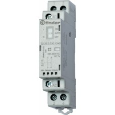 Модульный контактор 2NC 25А контакты AgSnO2 катушка 12В АС/DC ширина 17.5мм степень защиты IP20 опции: переключатель Авто-Вкл-Выкл + мех.индикатор + LED