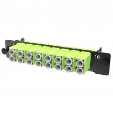 Адаптерная планка 8xLC Duplex адаптеров, (цвет адаптеров - желто-зеленый), OM5 1/2 HU