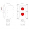 Взрывонепроницаемый пост управления из алюминия LCSD-02-B-MB-L1R(220)x1-P1R(11)x1-PBMB-KA2MHK / 1Ex d IIB T5 Gb / Ex tb IIIC T95гр.С Db IP66