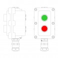 Взрывонепроницаемый пост управления из алюминия LCSD-02-B-MC-P1G(11)x1-P1R(11)x1-PCMB-KAEPM3MHK-20 / 1Ex d IIB T5 Gb / Ex tb IIIC T95гр.С Db IP66