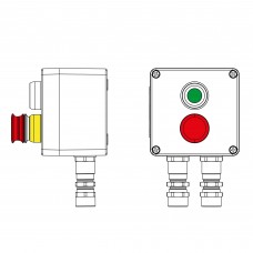 Взрывозащищенный пост управления из полиэстера CPE-P-03-(1xP1G(11)-1xP3E(11))-2xKA2MHK(C)1Ex d e IIC Т5 Gb / Ex tb IIIC T95гр.C Db IP66/КЗ