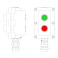 Взрывонепроницаемый пост управления из алюминия LCSD-02-B-MB-P1G(11)x1-P1R(11)x1-PBMB-KA2MHK / 1Ex d IIB T5 Gb / Ex tb IIIC T95гр.С Db IP66