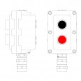 Взрывонепроницаемый пост управления из алюминия LCSD-02-B-MC-P1B(11)x1-P1R(11)x1-PCMB-KA3MHK / 1Ex d